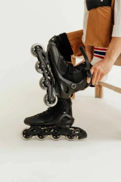 Roller Fitness Adulte FIT100 Noir Argent -Sportmania roller fitness homme fit100 noir gris 11