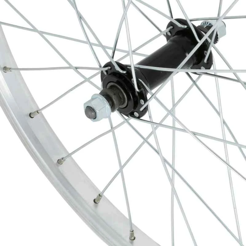 BTWIN Roue Vélo Enfant 20 Pouces Avant Simple Paroi Argent 2 BTWIN Roue Vélo Enfant 20 Pouces Avant Simple Paroi Argent – Image 2