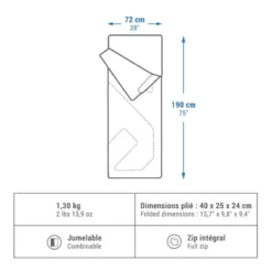 Quechua SAC DE COUCHAGE POUR LE CAMPING - ARPENAZ 15° -Sportmania sac de couchage pour le camping arpenaz 15 2