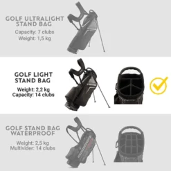 SAC DE GOLF TRÉPIED - LIGHT Noir -Sportmania sac de golf trepied light noir 4