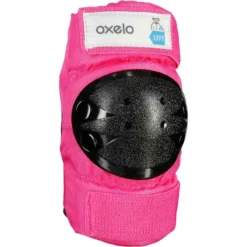 Set 3x2 Protections Roller Skate Trottinette Enfant BASIC Rose -Sportmania set 3 protections roller skate trottinette enfant basic rose 2