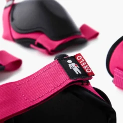 Set De 3x2 Protections Enfant Roller Skateboard Trottinette 100 Rose -Sportmania set 3x2 protections enfant roller skateboard trottinette 100 noir 4