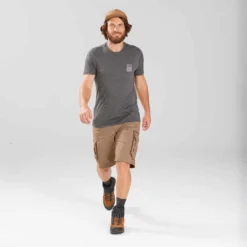 Short Cargo De Trek Voyage - TRAVEL 100 Marron Homme -Sportmania short cargo de trek voyage travel 100 kaki homme 8