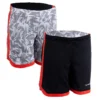SHORT DE BASKET REVERSIBLE POUR GARCON/FILLE CONFIRME(E) BLANC PRINT NOIR SH500R