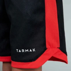 SHORT DE BASKET REVERSIBLE POUR GARCON/FILLE CONFIRME(E) BLANC PRINT NOIR SH500R -Sportmania short de basket reversible pour garconslashfille confirmee blanc print noir sh500r 3