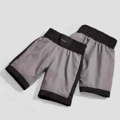 SHORT DE BOXE ANGLAISE 500 HOMME GRIS, LEGER ET RESPIRANT -Sportmania short de boxe anglaise 500 homme gris leger et respirant 2