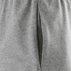 Short Fitness Homme Coton Droit Avec Poche Clés - 100 Gris Court -Sportmania short de sport 100 court homme noir 4