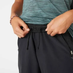 Short Garçon Synthétique Respirant - W500 Noir -Sportmania short resistant et leger marine enfant 3