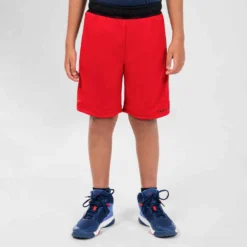 SHORT DE BASKETBALL REVERSIBLE ENFANT - SH500R ROUGE NOIR -Sportmania short reversible de basketball garconslashfille sh500r rouge noir 2