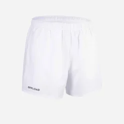 Short Rugby Adulte Avec Poches R100 Blanc
