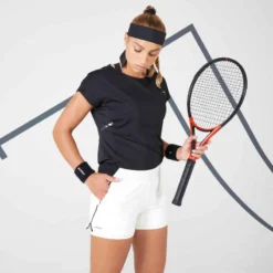 Artengo Short Tennis Light 2 En 1 Femme - Light 900 Blanc Cassé -Sportmania short tennis light 2 en 1 femme light 900 blanc casse 2
