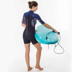 SHORTY De Surf Femme 500 WAKU Zip Dos Manches Courtes -Sportmania shorty de surf femme 500 waku zip dos manches courtes 4