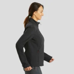 Softshell Chaude Coupe Vent De Trek Montagne - TREK 100 WINDWARM Noir Femme -Sportmania softshell chaude coupe vent de trek montagne trek 100 windwarm noir femme 2