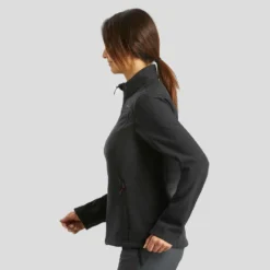 Softshell Chaude Coupe Vent De Trek Montagne - TREK 100 WINDWARM Noir Femme -Sportmania softshell chaude coupe vent de trek montagne trek 100 windwarm noir femme 4
