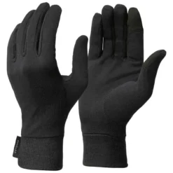 Sous-gants En Soie De Trekking Montagne - MT 500 Noir - Adulte