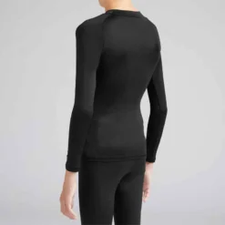 Kipsta SOUS-VETEMENT THERMIQUE HAUT MANCHES LONGUES ENFANT NOIR KEEPCONFORT 100 -Sportmania sous vetement haut keepcomfort manches longues enfant football noir 5