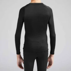 Kipsta SOUS-VETEMENT THERMIQUE HAUT MANCHES LONGUES ENFANT NOIR KEEPCONFORT 100 -Sportmania sous vetement haut keepcomfort manches longues enfant football noir 7