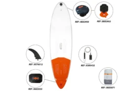 STAND UP PADDLE GONFLABLE LONGBOARD DE SURF 500 | 10' 140L BLANC -Sportmania stand up paddle gonflable longboard de surf 500 10 140l blanc 5