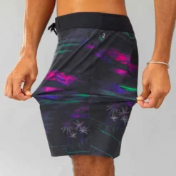 Surf Boardshort Standard 900 Flat Belt DARKCALIFA BLACK -Sportmania surf boardshort standard 900 flat belt popypalm camel 4