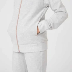 Survêtement Chaud Enfant - 500 Gris Avec Zip Doré -Sportmania survetement chaud enfant 500 gris avec zip dore 4
