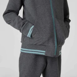 Survêtement Chaud Enfant - 500 Gris Chiné Foncé -Sportmania survetement chaud enfant 500 veste grise et marine pantalon marine 3