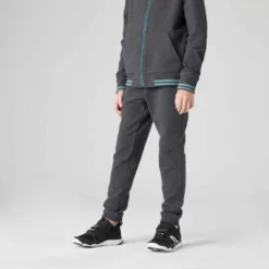 Survêtement Chaud Enfant - 500 Gris Chiné Foncé -Sportmania survetement chaud enfant 500 veste grise et marine pantalon marine 4