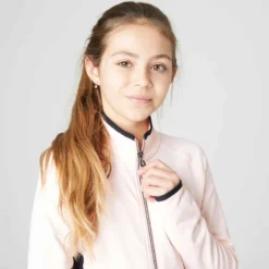 Survêtement Enfant Synthétique Respirant - S500 Gris Foncé Et Rose -Sportmania survetement chaud synthetique respirant s500 fille gym enfant rose gris 2