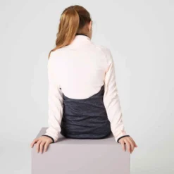 Survêtement Enfant Synthétique Respirant - S500 Gris Foncé Et Rose -Sportmania survetement chaud synthetique respirant s500 fille gym enfant rose gris 3