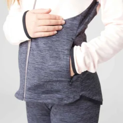 Survêtement Enfant Synthétique Respirant - S500 Gris Foncé Et Rose -Sportmania survetement chaud synthetique respirant s500 fille gym enfant rose gris 4
