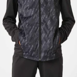 Survêtement Enfant Synthétique Respirant écodesign - Gym'y Noir Et Imprimé -Sportmania survetement enfant synthetique respirant recycle gym y basique bleu 2