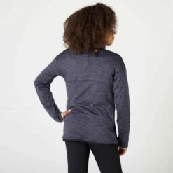 Survêtement Enfant Synthétique Respirant - S500 Noir Et Gris Chiné Foncé -Sportmania survetement enfant synthetique respirant s500 gris chine clair et rose 2