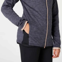 Survêtement Enfant Synthétique Respirant - S500 Noir Et Gris Chiné Foncé -Sportmania survetement enfant synthetique respirant s500 gris chine clair et rose 3