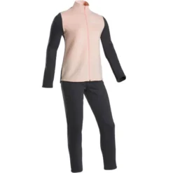 SurvĂȘtement Ensemble Chaud 100 Fille GYM ENFANT Rose Clair/gris Warmy Zip