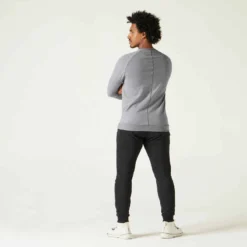 Sweat Fitness Homme - Crew 100 Gris Schiste -Sportmania sweat 120 homme gris clair chine 2