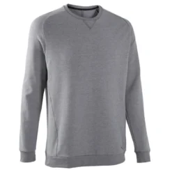 Sweat Fitness Homme - Crew 100 Gris Schiste -Sportmania sweat 120 homme gris clair chine 5