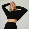 Sweat Crop Fitness Femme - 520 Noir