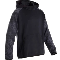 Sweat Capuche Chaud 100 Garçon GYM ENFANT Noir Imprimé