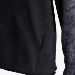 Sweat Capuche Chaud 100 Garçon GYM ENFANT Noir Imprimé -Sportmania sweat capuche chaud 100 garcon gym enfant noir imprime 3