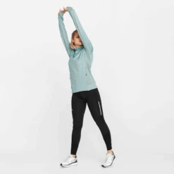 Kalenji Sweat Running à Capuche Femme - Warm Vert -Sportmania sweat capuche running run warm noir femme 2