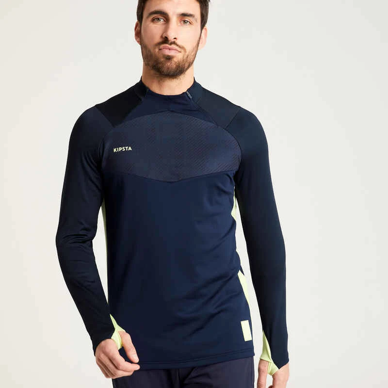 Kipsta Sweat De Football 1/2 Zip Adulte TRAXIUM Gris Marine Et Bleu 2 Kipsta Sweat De Football 1/2 Zip Adulte TRAXIUM Gris Marine Et Bleu – Image 2
