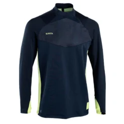 Kipsta Sweat De Football 1/2 Zip Adulte TRAXIUM Gris Marine Et Bleu