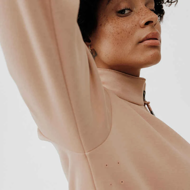 Kalenji Sweat Running Chaud Col Zip Femme - Warm + Beige 4 Kalenji Sweat Running Chaud Col Zip Femme - Warm + Beige – Image 4