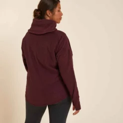 SWEAT YOGA FEMME RELAXATION POLAIRE BORDEAUX -Sportmania sweat yoga femme relaxation polaire bordeaux 3