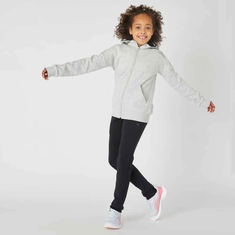 Sweat Zippé à Capuche Chaud Enfant - 500 Gris Chiné Clair 6 Sweat Zippé à Capuche Chaud Enfant - 500 Gris Chiné Clair – Image 6