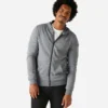 Sweat Zippé à Capuche Fitness Homme - 100 Gris