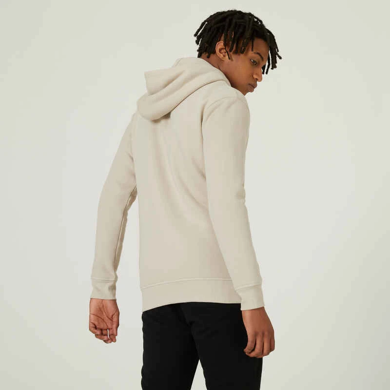 Sweat Zippé à Capuche Fitness Homme - 520 Lin 2 Sweat Zippé à Capuche Fitness Homme - 520 Lin – Image 2