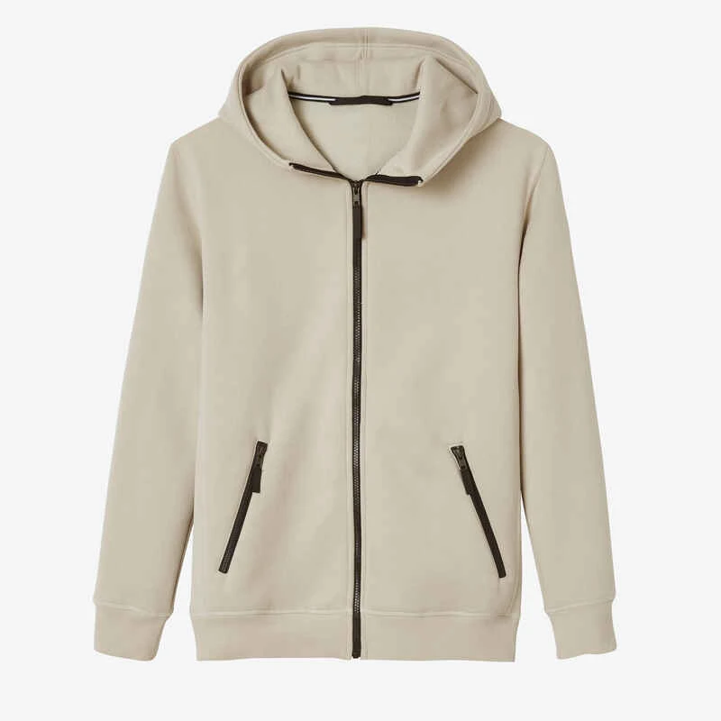 Sweat Zippé à Capuche Fitness Homme - 520 Lin 7 Sweat Zippé à Capuche Fitness Homme - 520 Lin – Image 7