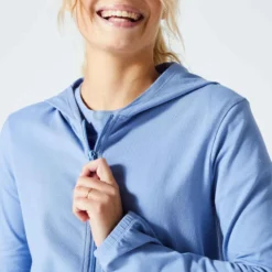 Sweat Zippé Fitness Femme - 100 Bleu Indigo -Sportmania sweat zippe fitness femme 100 noir 2
