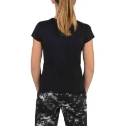 T-Shirt 100 MC Gym Fille Imprimé Noir Blanc -Sportmania t shirt 100 mc gym fille imprime blanc rose 3