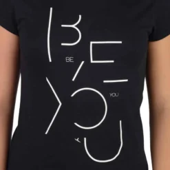 T-Shirt 100 MC Gym Fille Imprimé Noir Blanc -Sportmania t shirt 100 mc gym fille imprime blanc rose 6